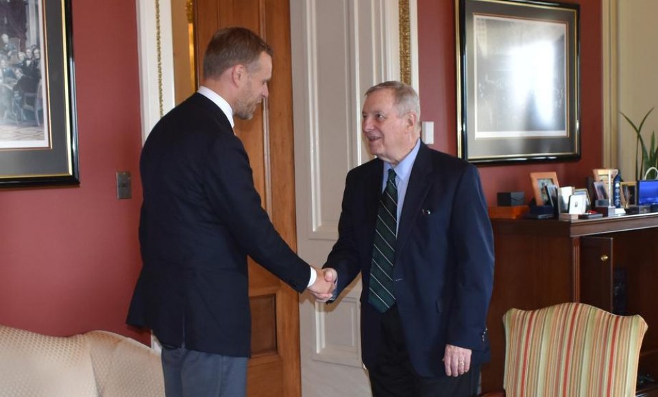 G. Landsbergis susitiko su JAV senatoriumi R. Durbinu: JAV kariai Lietuvoje stiprina visą Europą, o saugesnė Europa – transatlantinį saugumą
