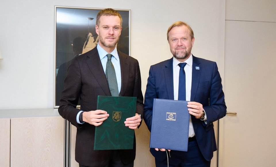 G. Landsbergis pasirašė susitarimą su Europos Taryba dėl informacijos centro Baltarusijos žmonėms Vilniuje steigimo