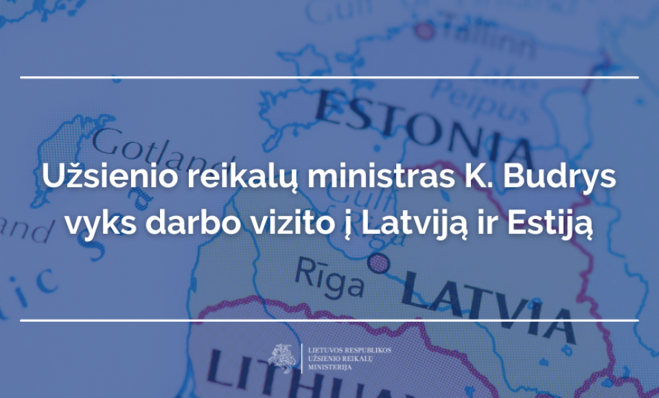 Užsienio reikalų ministras vyks darbo vizito į Latviją ir Estiją