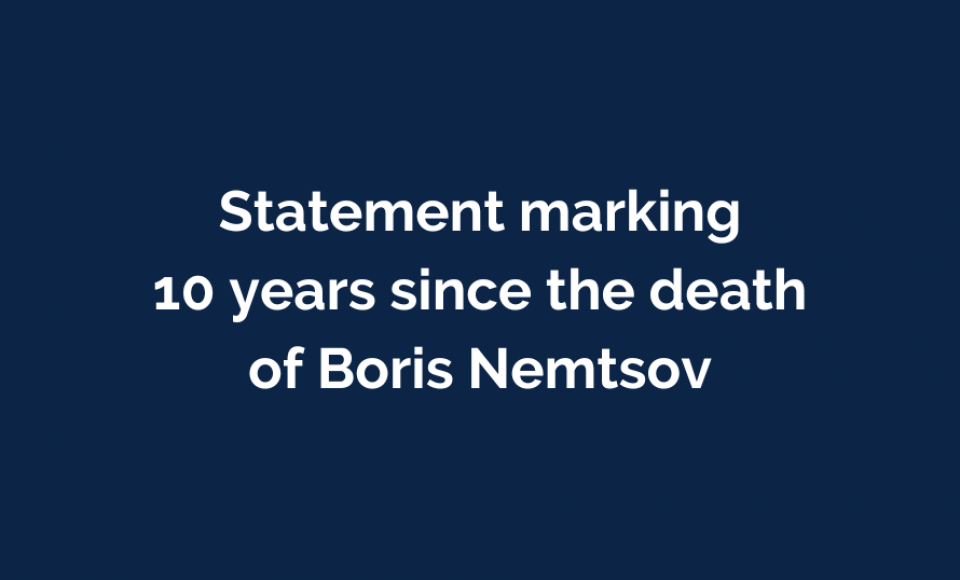 Statement marking 10 years since the death of Boris Nemtsov