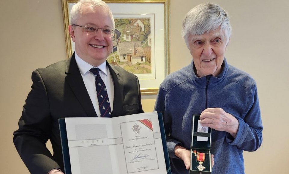 Ambassador Egidijus Meilūnas Presented Lithuanian State Award to Alain Stanké