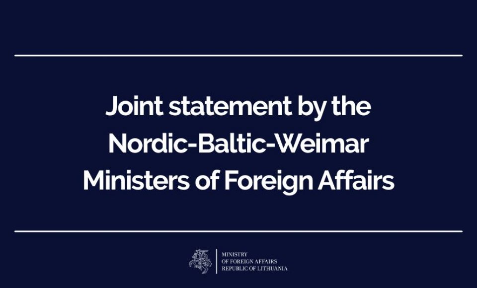 Joint statement by the Nordic-Baltic-Weimar Ministers of Foreign Affairs