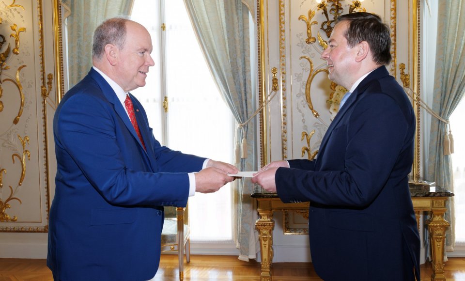 Lietuvos ambasadorius Prancūzijoje įteikė skiriamuosius raštus Monako Kunigaikštystės Princui