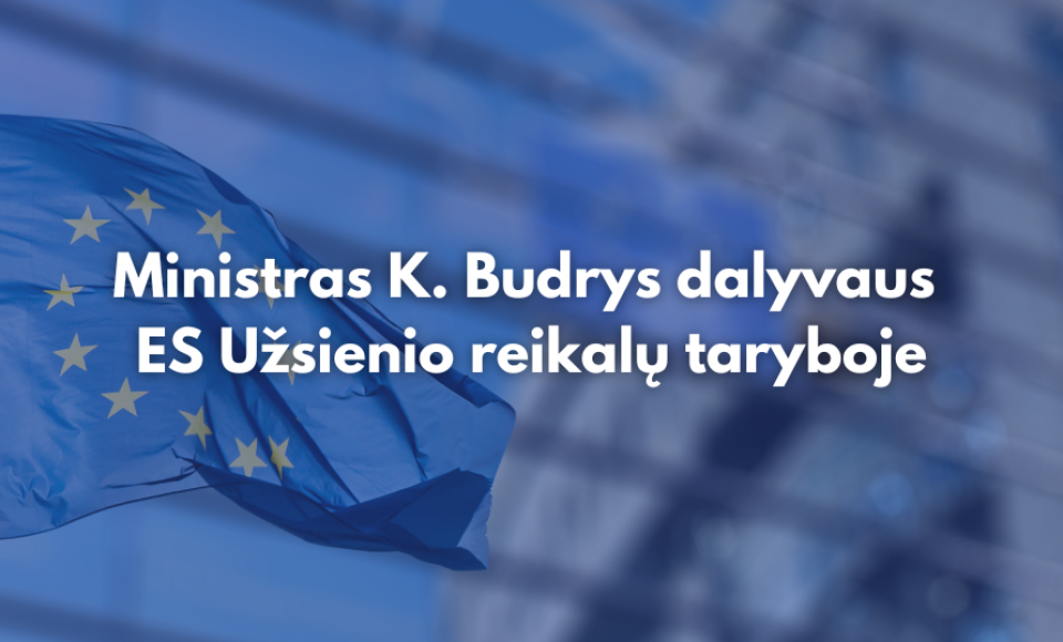 Ministras K. Budrys Briuselyje dalyvaus ES Užsienio reikalų taryboje