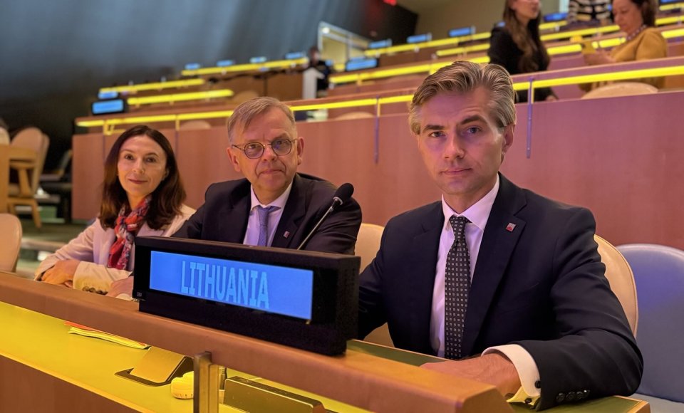 Ministras K. Budrys Niujorke ragino ginti JT Chartijos principus ir remti Ukrainos teritorinį...