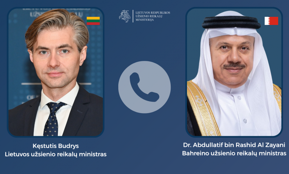 K. Budrys telefonu kalbėjosi su Bahreino kolega