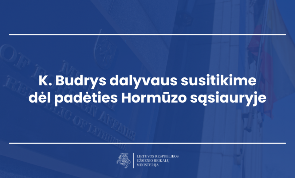 K. Budrys dalyvaus susitikime dėl padėties Hormūzo sąsiauryje
