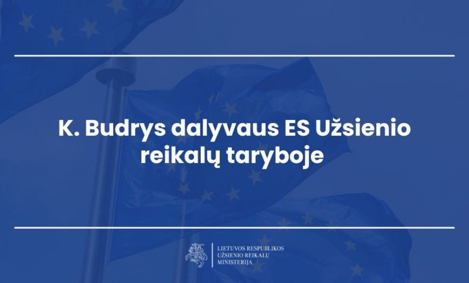 Užsienio reikalų ministras Kęstutis Budrys dalyvaus ES Užsienio reikalų taryboje 