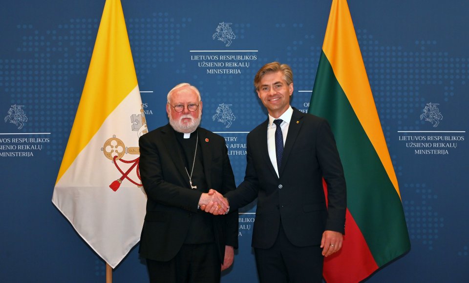 Budrys and the Holy See's Secretary for Relations with States, Archbishop Gallagher discussed bilateral relations and support for Ukraine