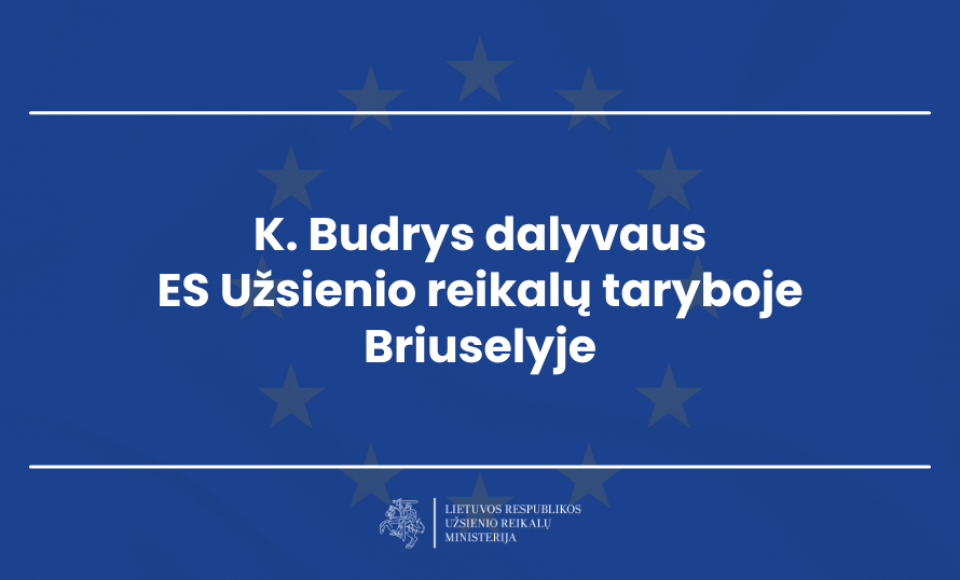 Užsienio reikalų ministras K. Budrys dalyvaus ES Užsienio reikalų taryboje Briuselyje