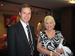 LR ambasadorius Dainius Kamaitis ir ALB Krašto Valdybos pirmininkė dr. Angonita Wallis. „MP“ nuotr.